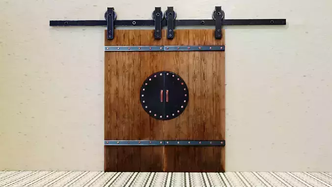 Lowpoly Barn Door Low-poly 3D model