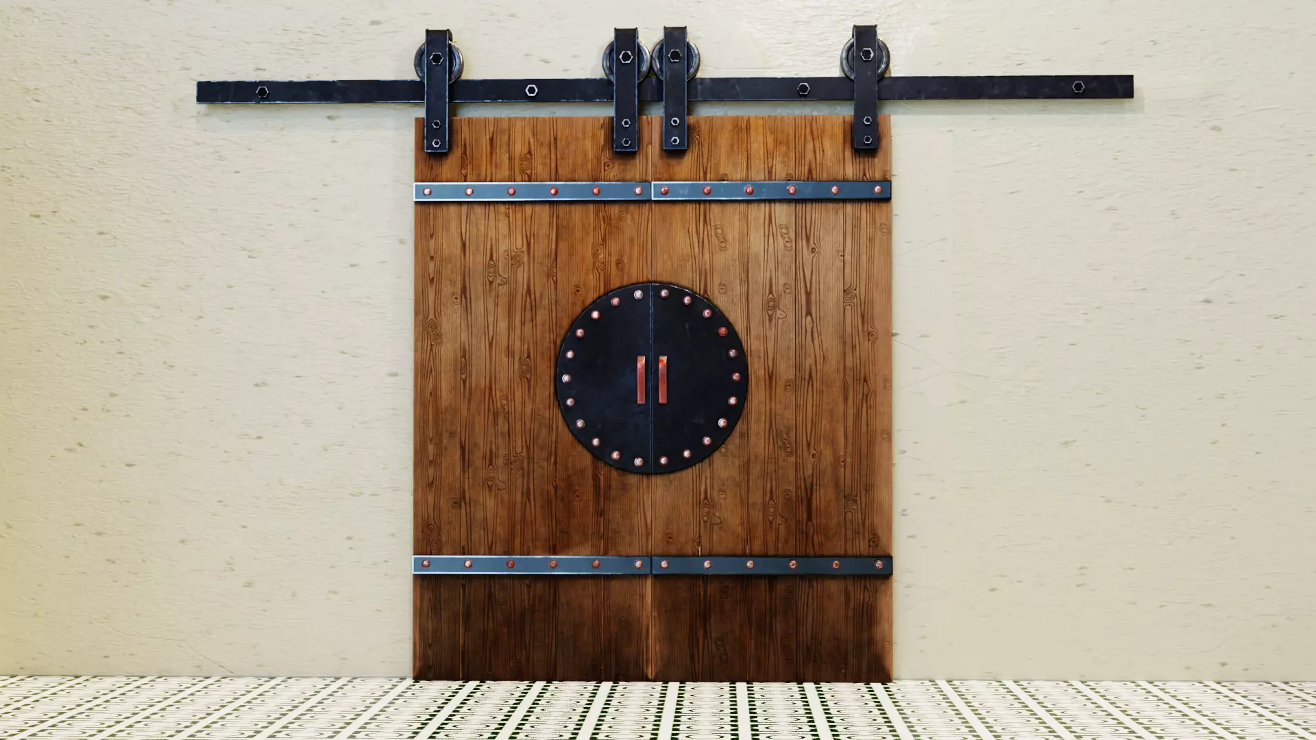 Lowpoly Barn Door Low-poly 3D model