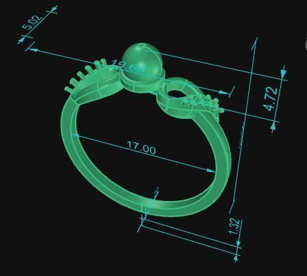 Minimalist Pearl Ring 12 3D print model_8