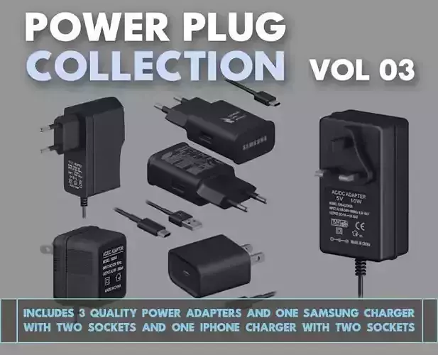 Power Plug Vol 03 Low-poly 3D model