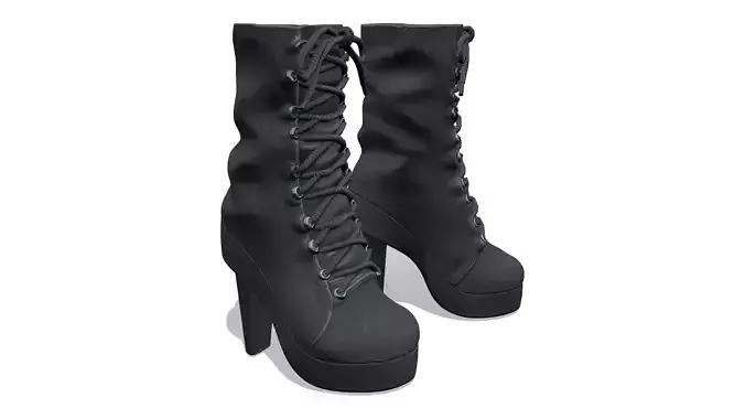 Lace Up High Heel Boots