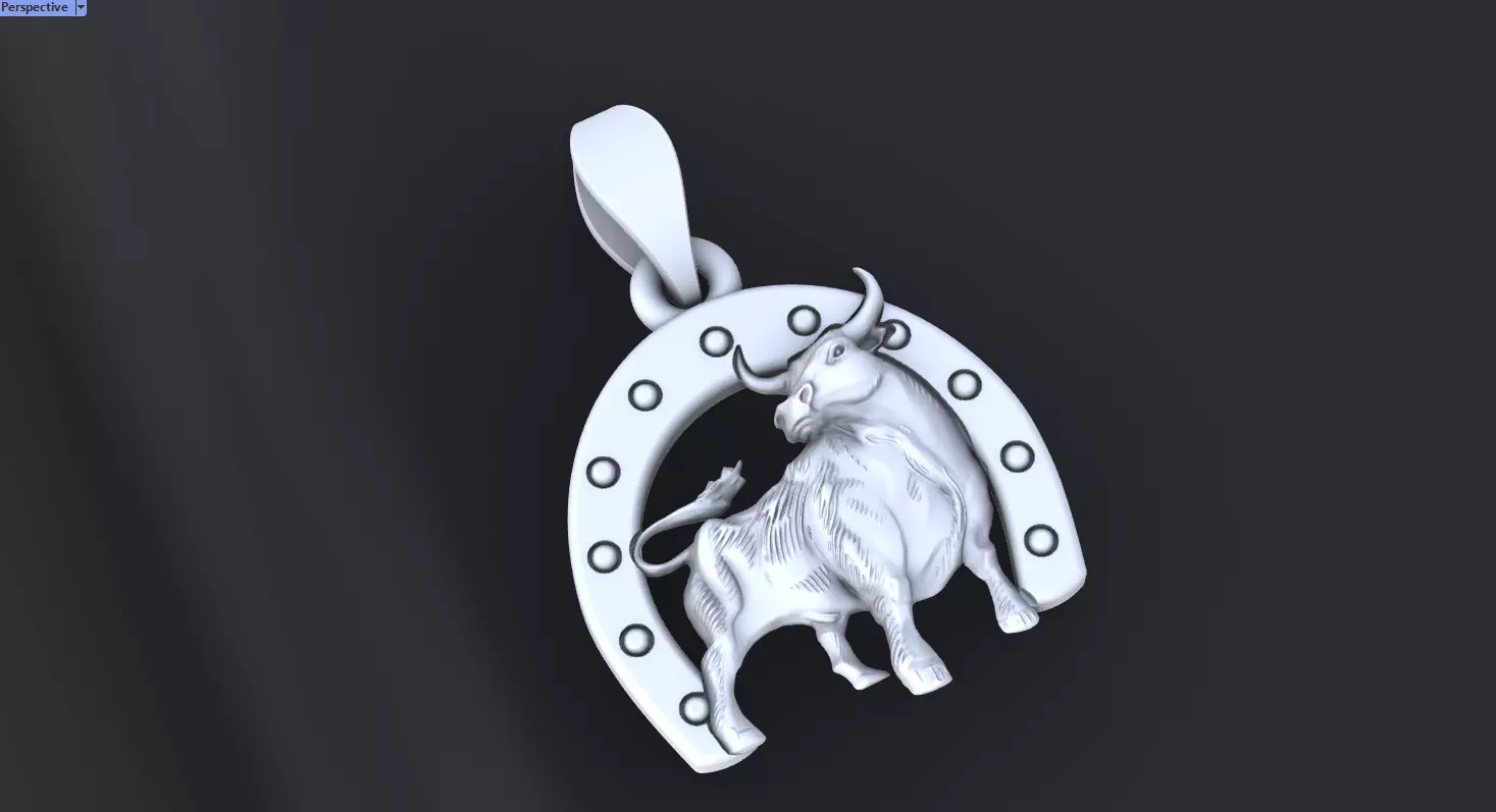 Bull pendant 3D print model 3D print model