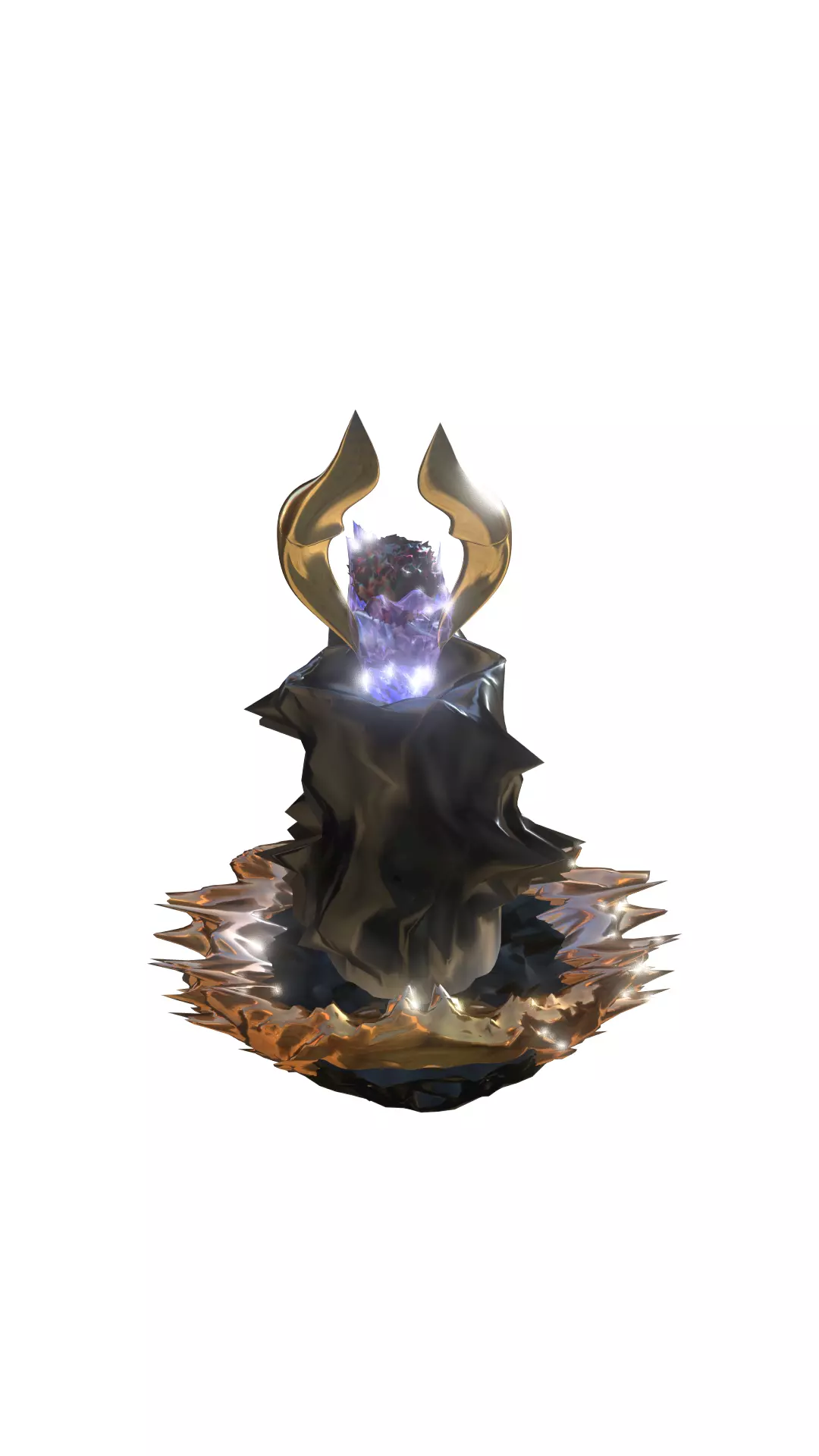 Legends power throne model for games dark views Low-poly 3D model_0