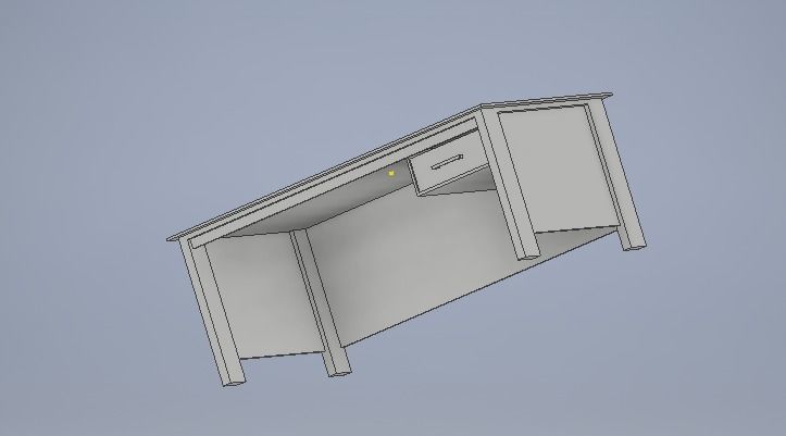  study desk 3D model_2