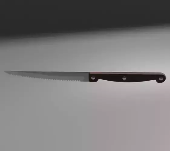 Realistic 3d model classic steak knife