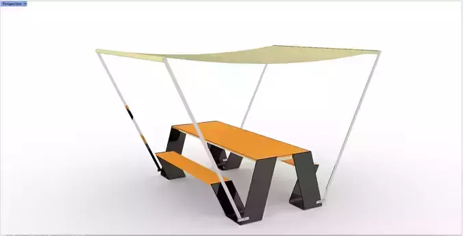 Self-supporting pergola HOPPER SHADE Low-poly 3D model