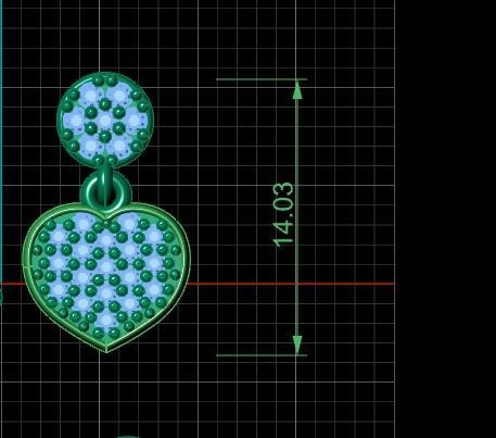 tiny necklace earring 3D model_1