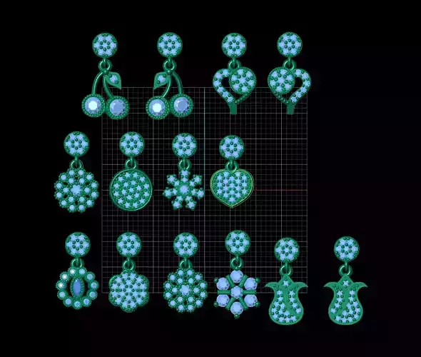 tiny necklace earring