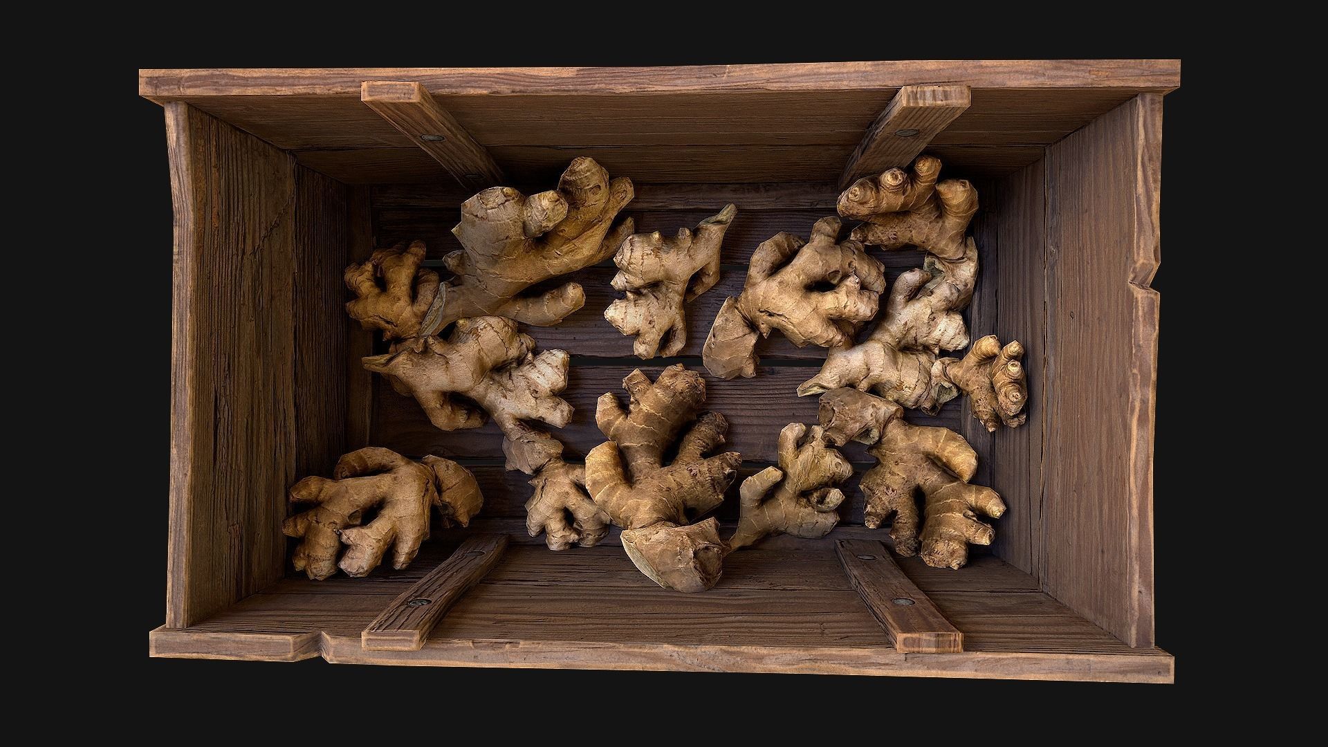 Crate Ginger Box Crate Stand Low-poly 3D model_10