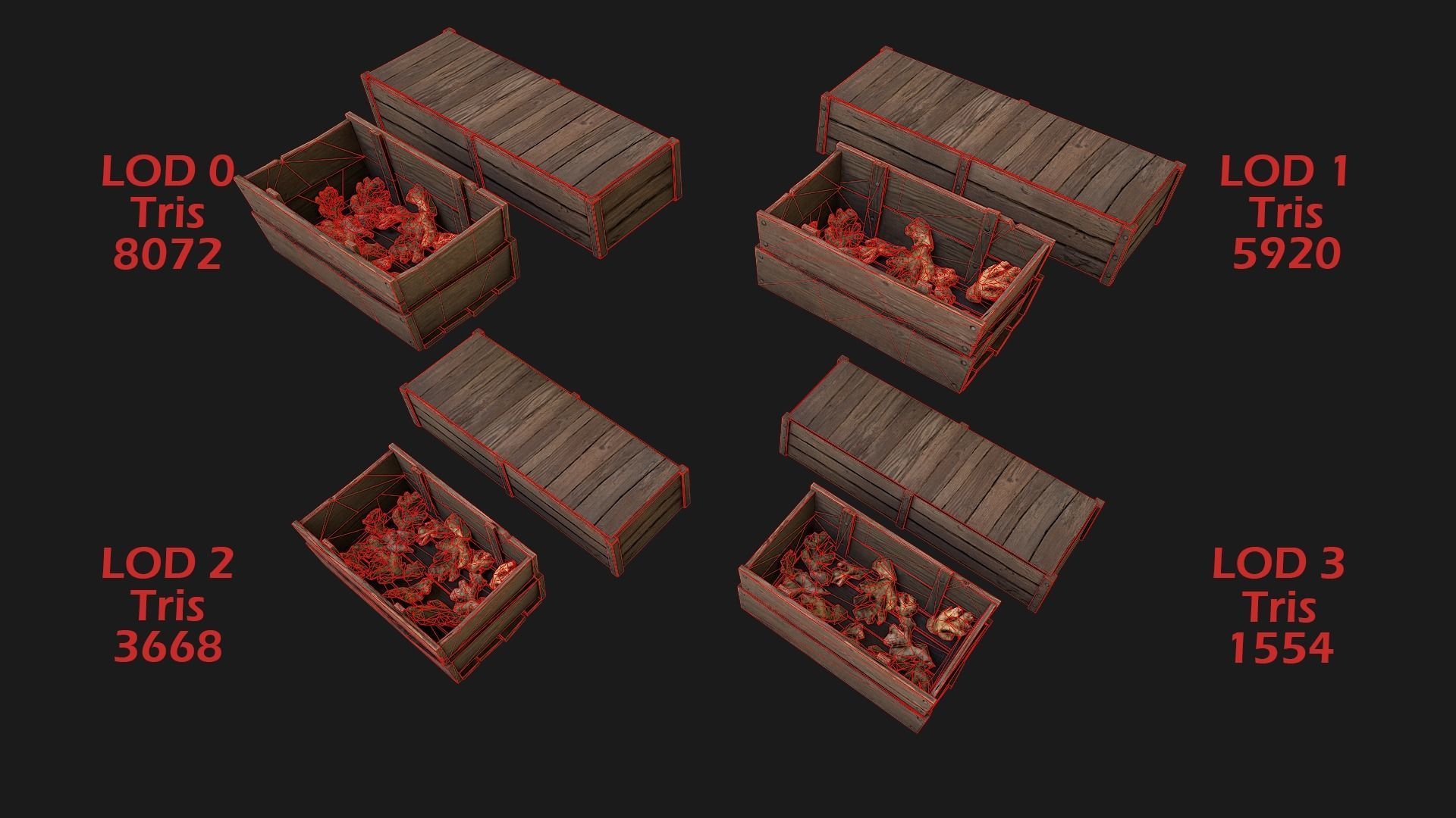 Crate Ginger Box Crate Stand Low-poly 3D model_2