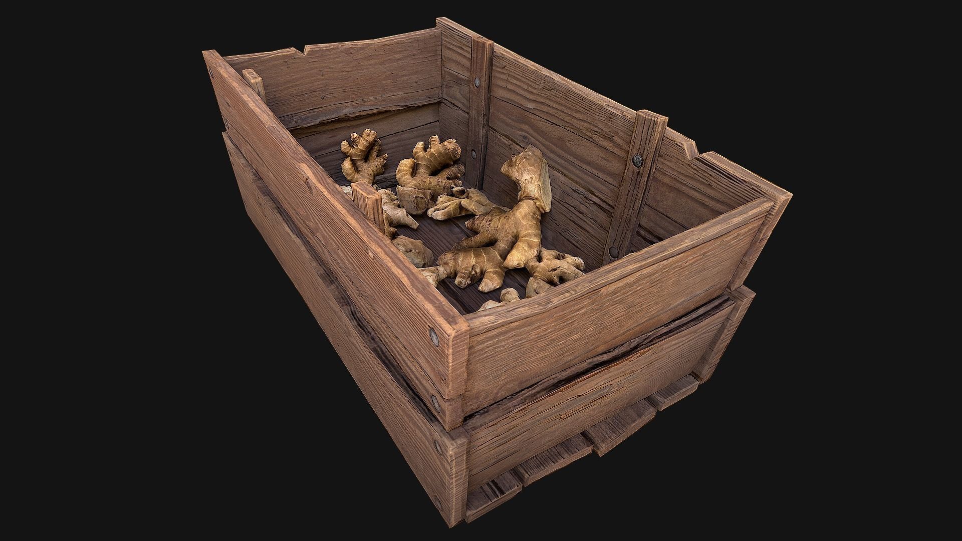 Crate Ginger Box Crate Stand Low-poly 3D model_14