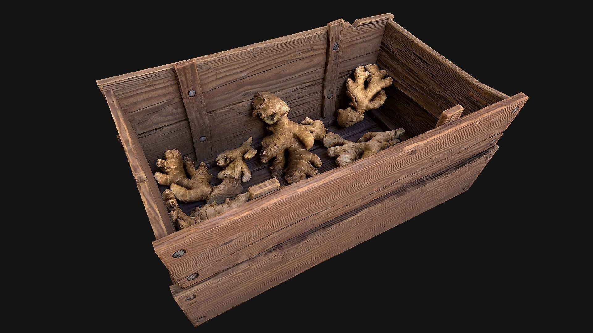 Crate Ginger Box Crate Stand Low-poly 3D model_13