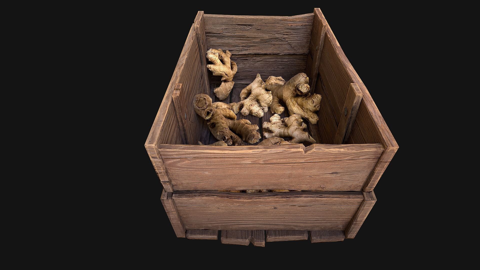 Crate Ginger Box Crate Stand Low-poly 3D model_12