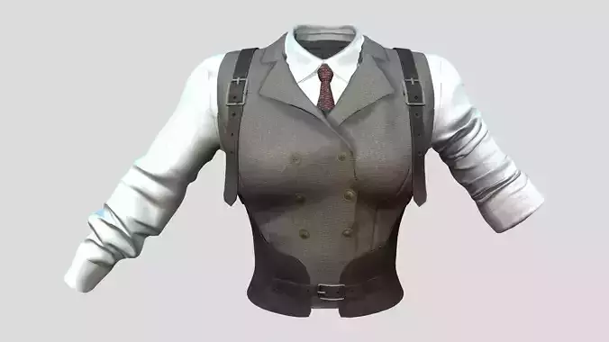 German Officer Expeditor Archaeologist Explorer Vest Shirt Tie