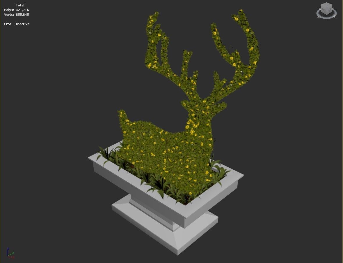 Topiary Deer 3D model_15