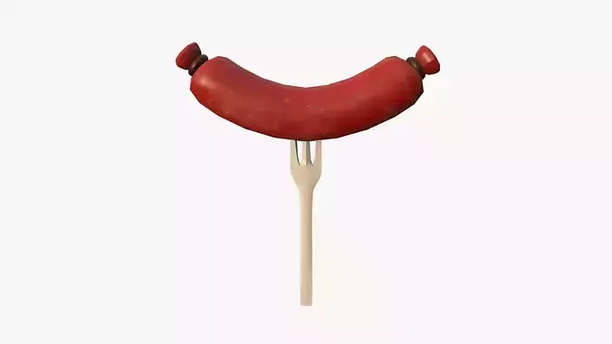 Cartoon Hot Dog Low-poly 3D model