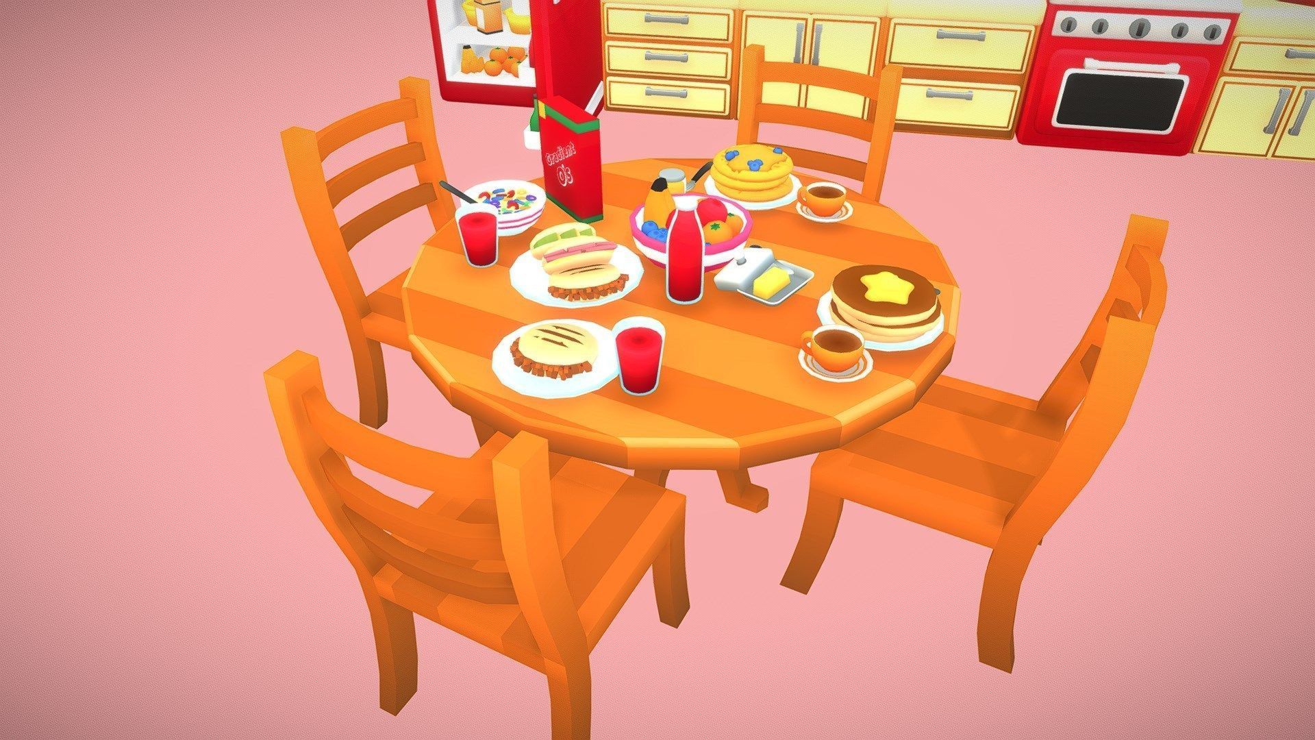 Furniture - Kitchen Pack Low-poly 3D model_4