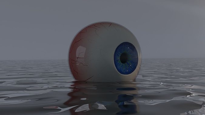 Blue green eye Low-poly 3D model