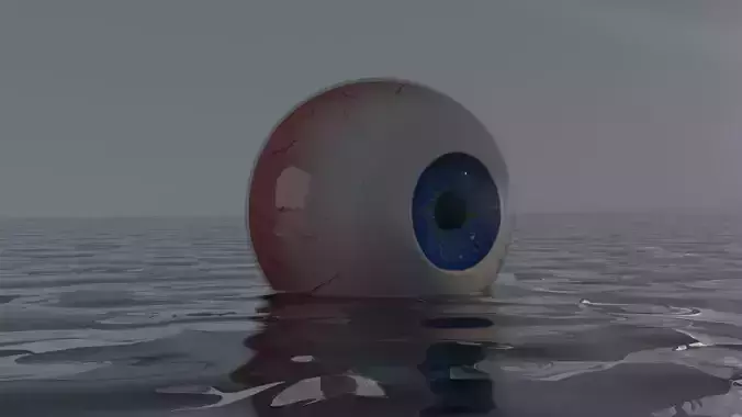 Blue green eye Low-poly 3D model