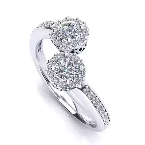 Contrarie Ring engagement jewel with round diamond multi stones