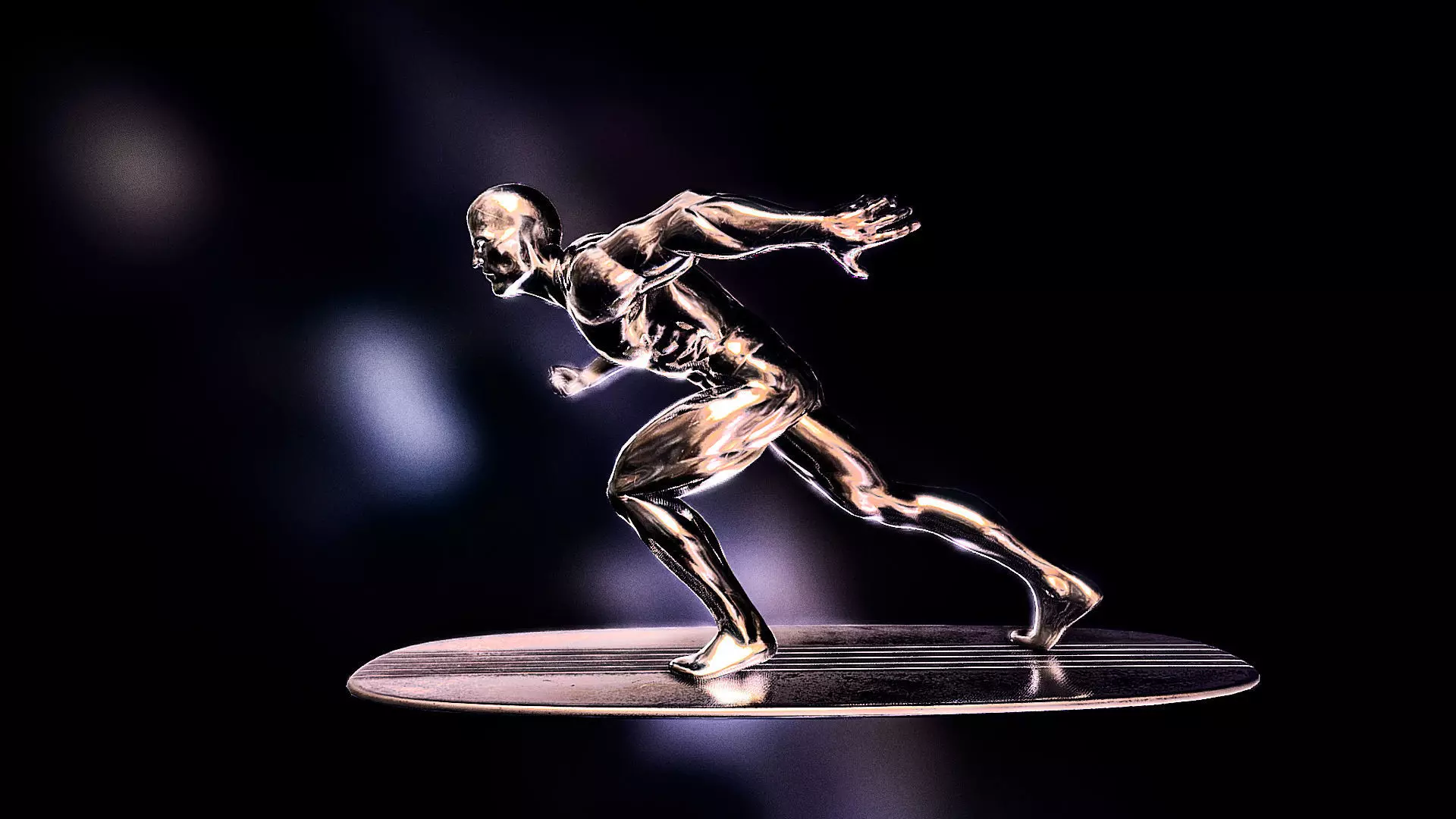 Silver Surfer Low-poly 3D model_0