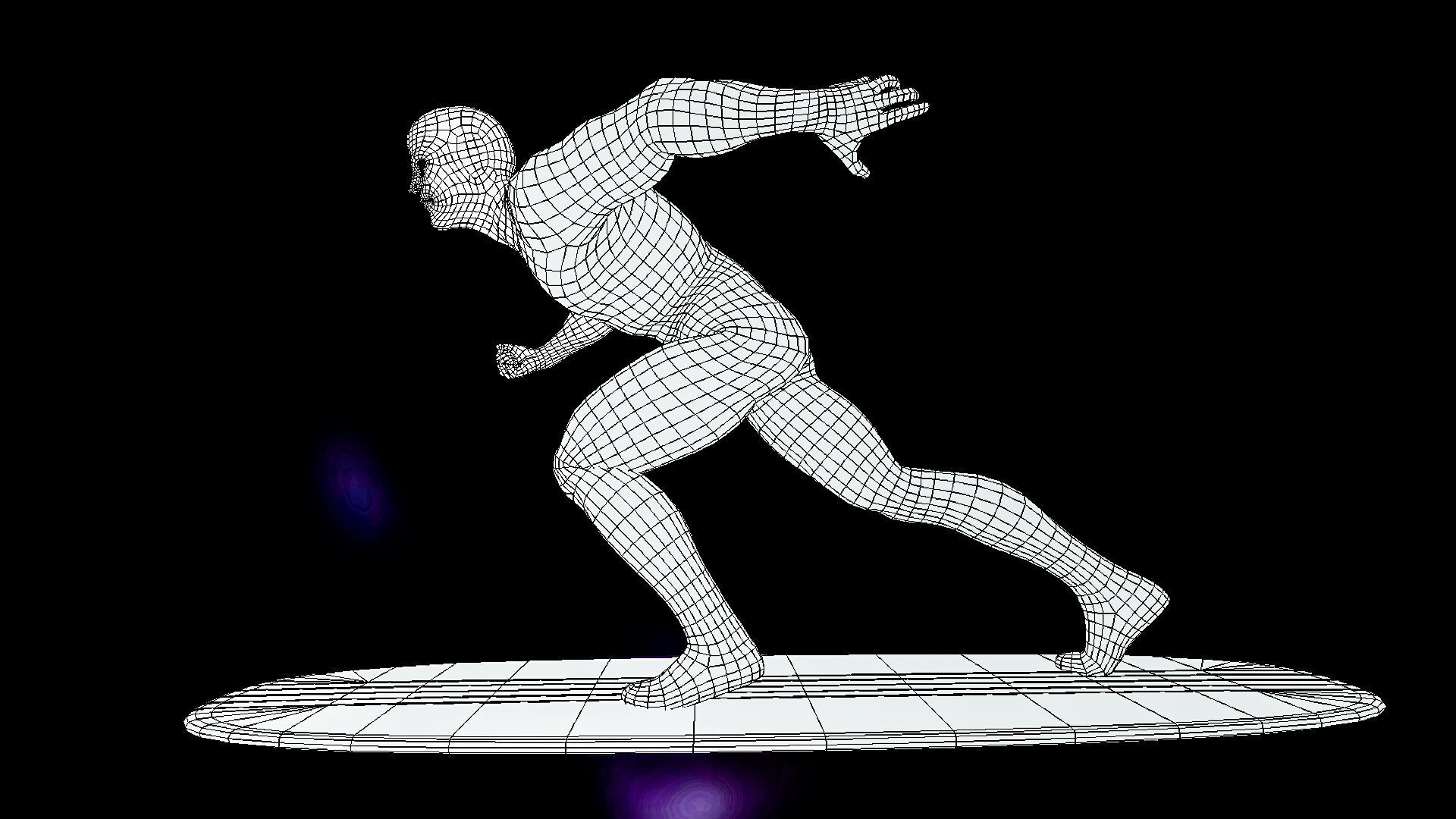 Silver Surfer Low-poly 3D model_3