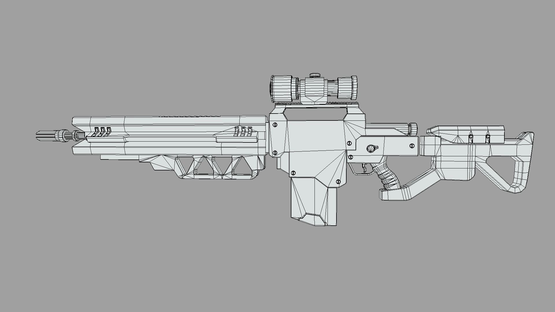 Neoniper two rifles Low-poly 3D model_3