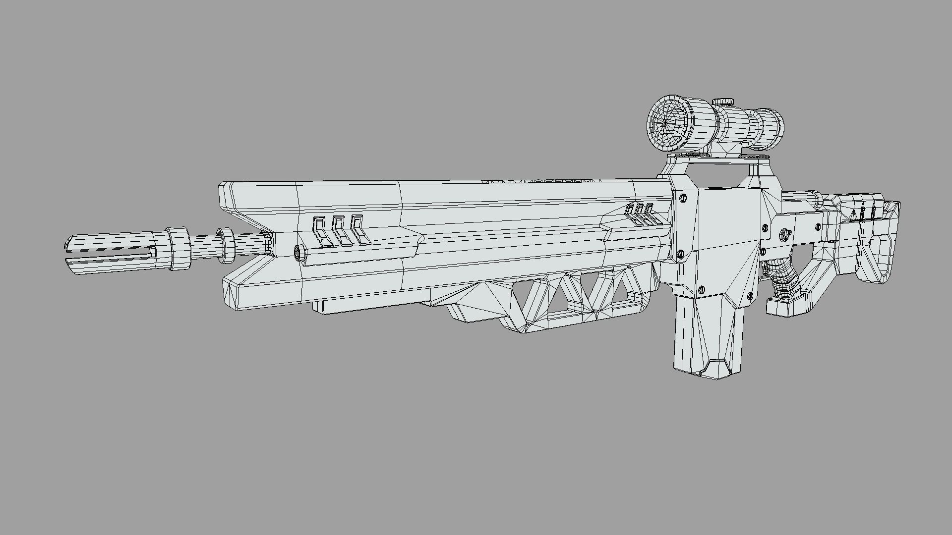 Neoniper two rifles Low-poly 3D model_2