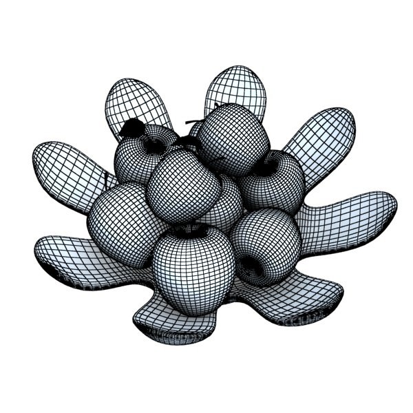 Yellow Apples in Bowl 3D model_21