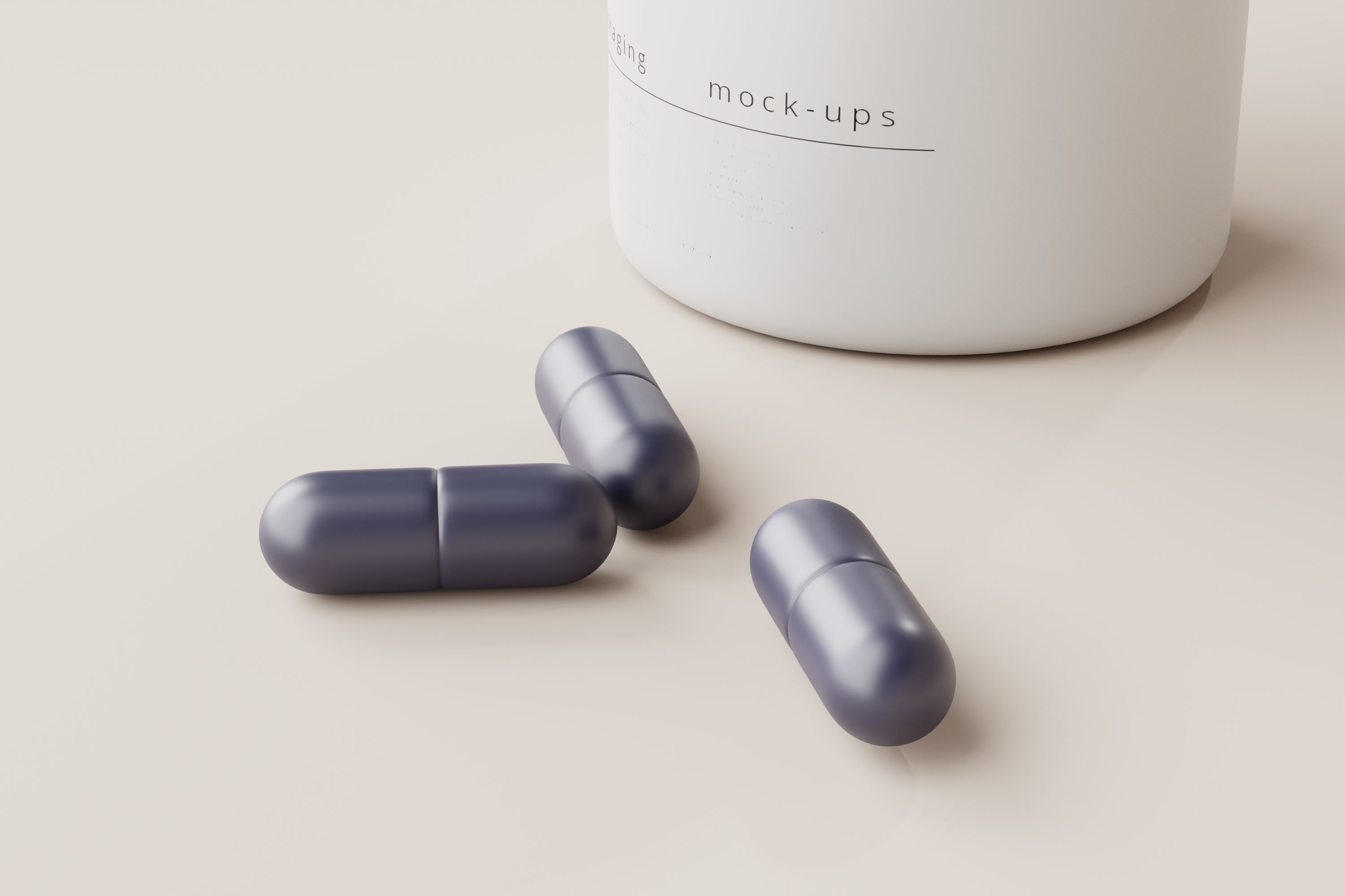 Capsules Bottle Low-poly 3D model_4