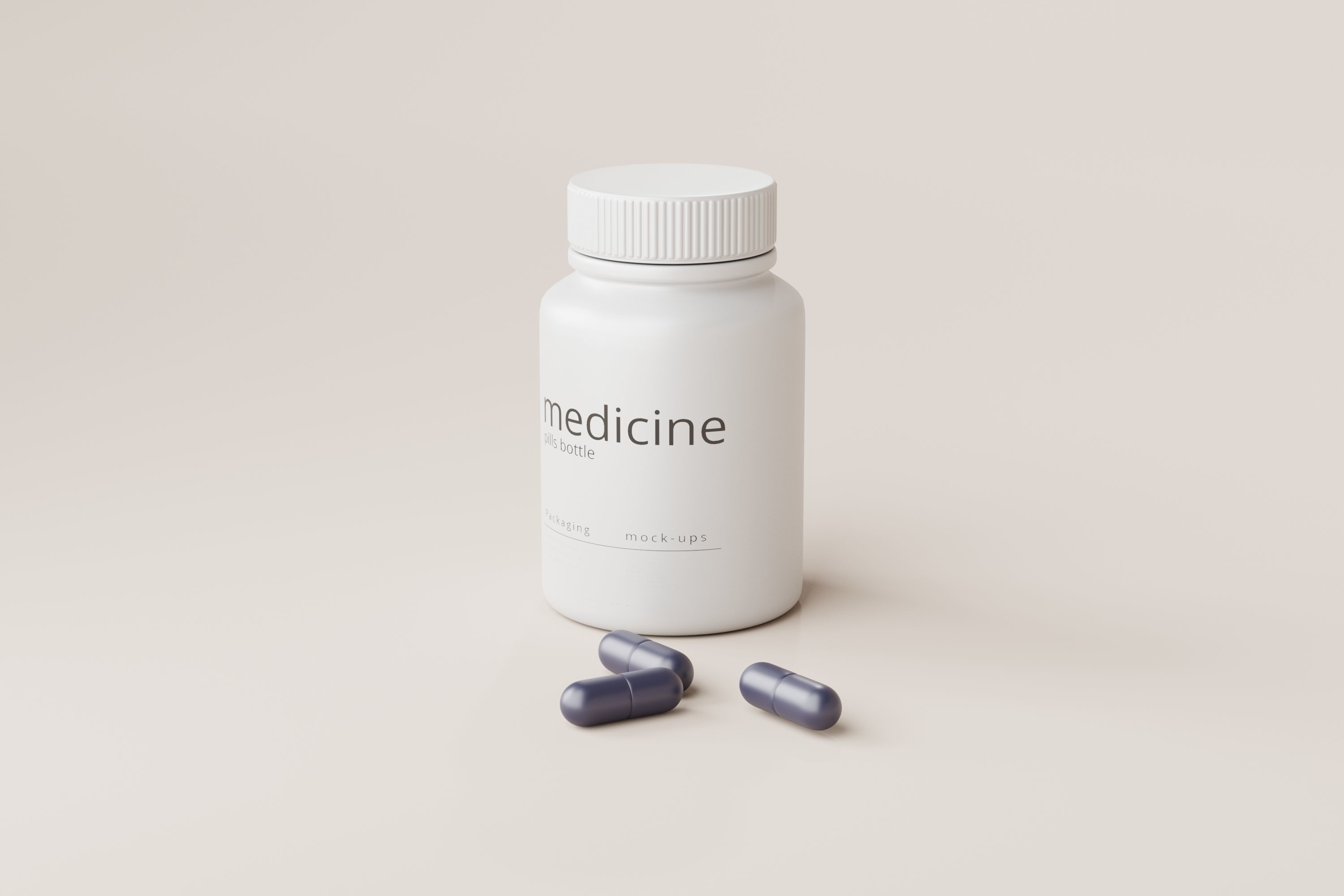 Capsules Bottle Low-poly 3D model_3