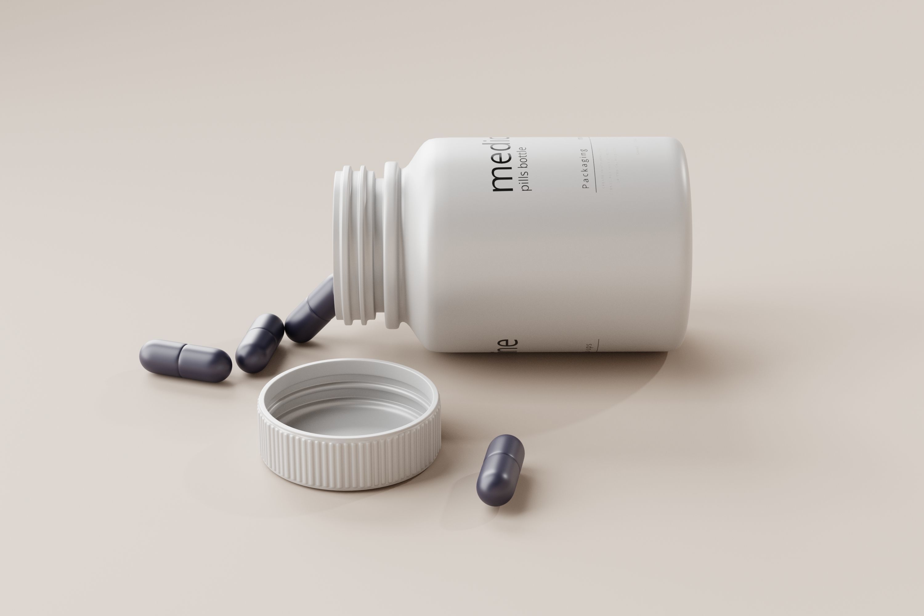 Capsules Bottle Low-poly 3D model_2