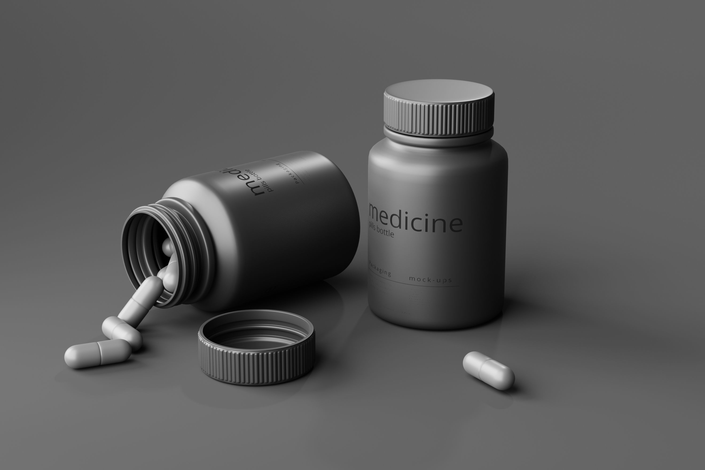 Capsules Bottle Low-poly 3D model_6