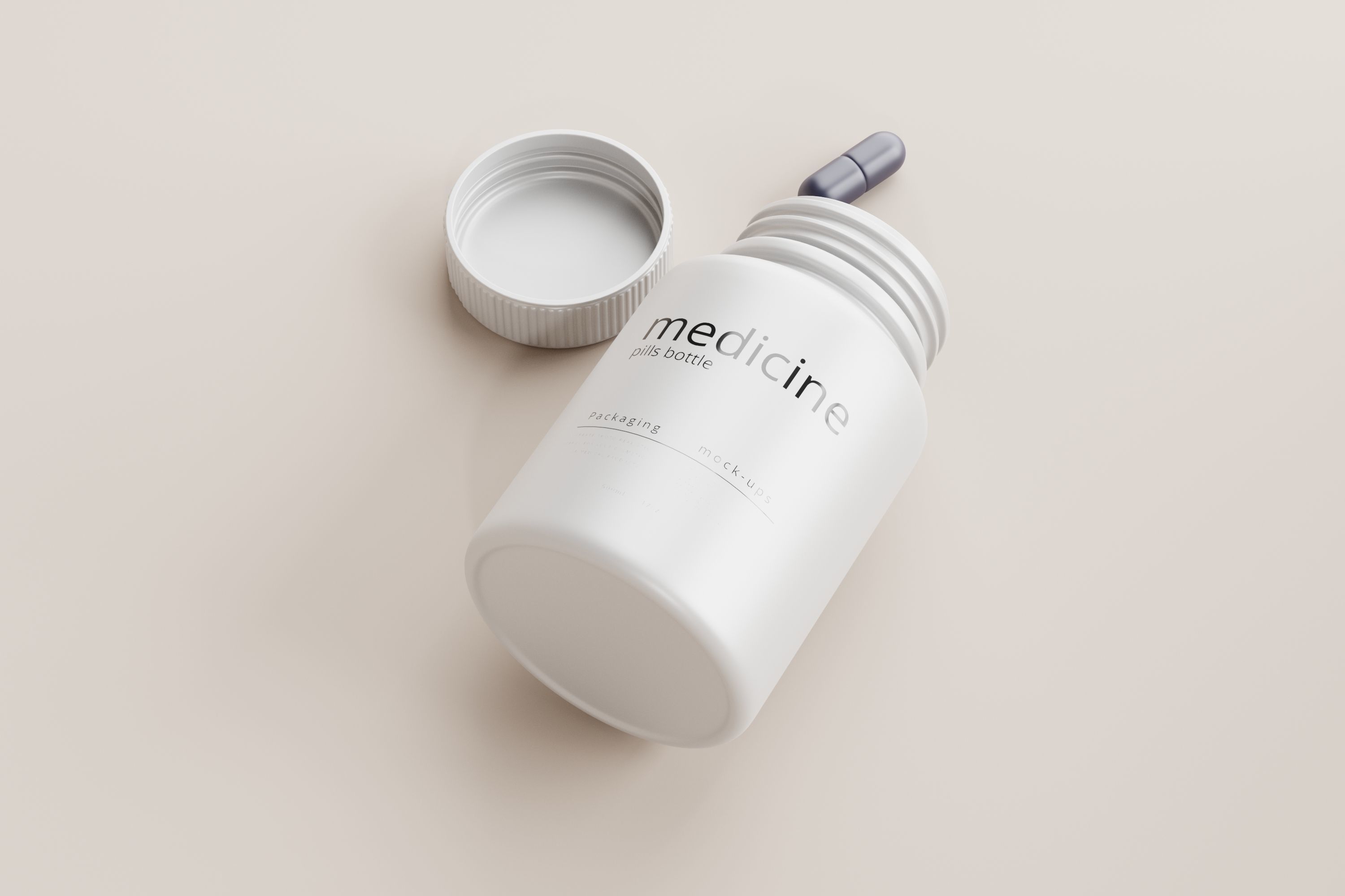 Capsules Bottle Low-poly 3D model_5