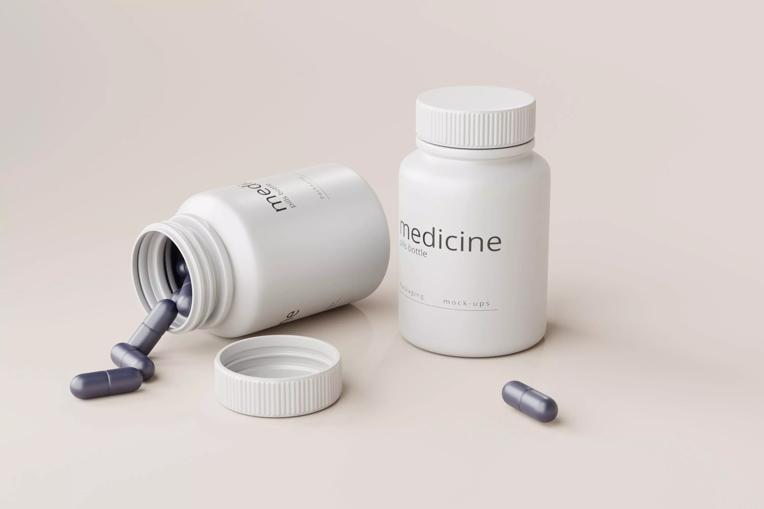 Capsules Bottle Low-poly 3D model_0