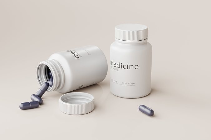 Capsules Bottle Low-poly 3D model