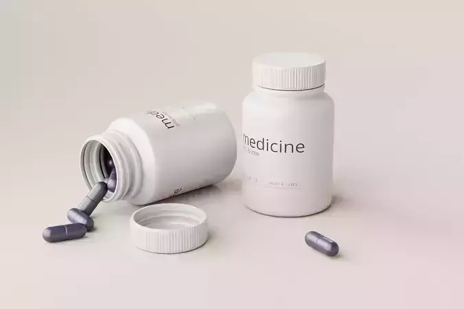 Capsules Bottle Low-poly 3D model