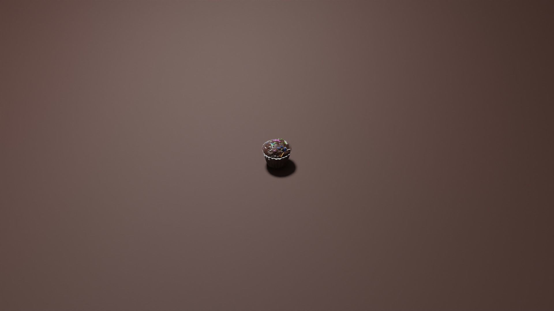 Realistic Chocolate Cupcake with Sprinkles 3D model_4