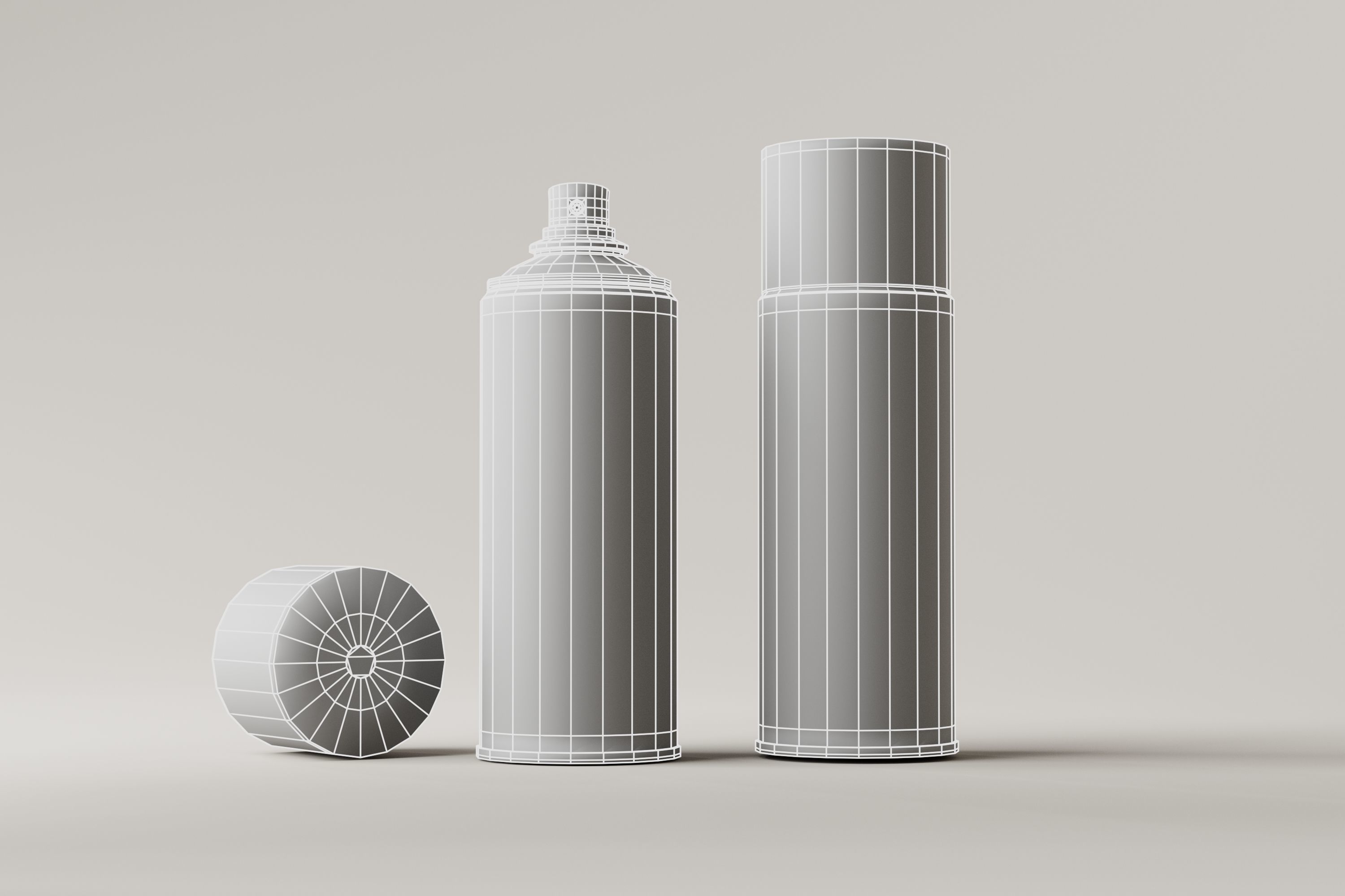 Spray Paint Can Low-poly 3D model_6