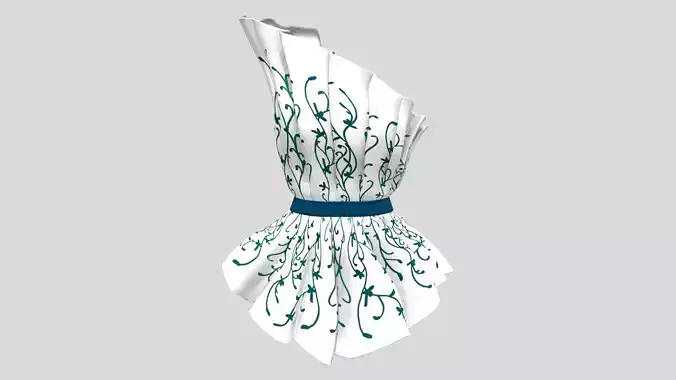 One Shoulder Accordion Top