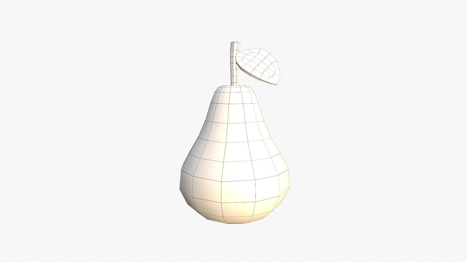 Cartoon Pear Low-poly 3D model_5