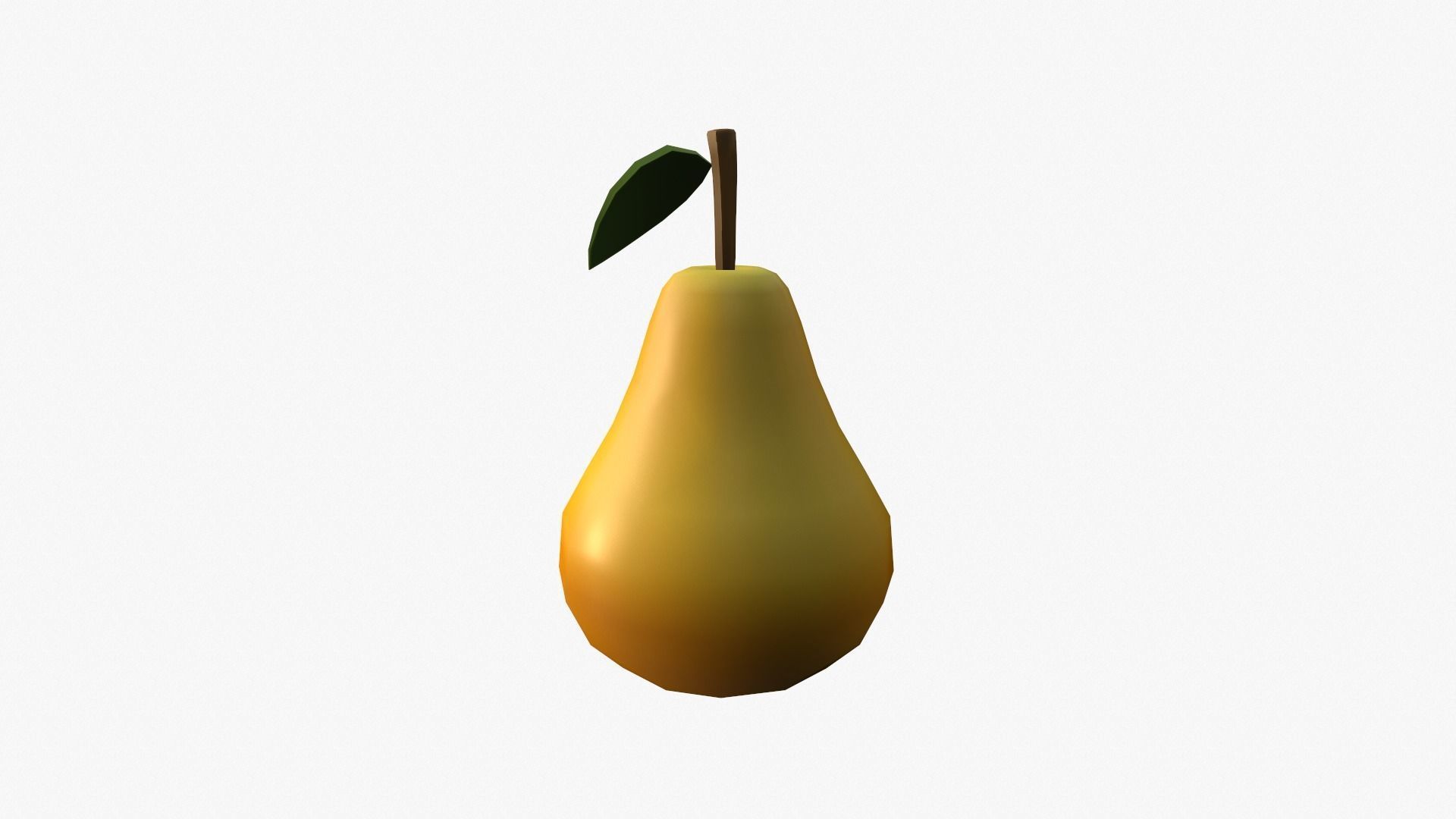 Cartoon Pear Low-poly 3D model_2