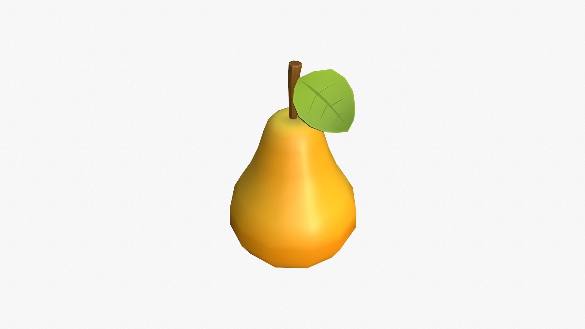 Cartoon Pear Low-poly 3D model_3