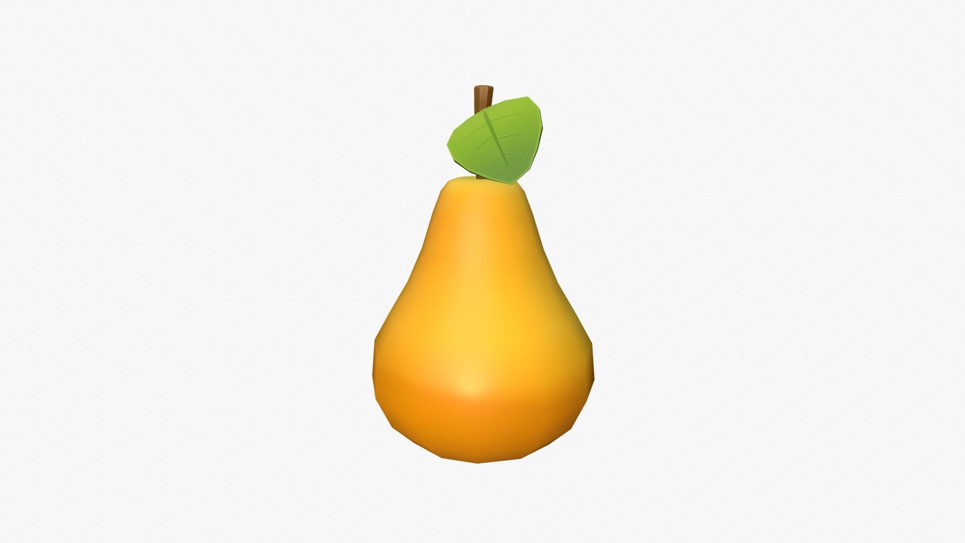Cartoon Pear Low-poly 3D model_1