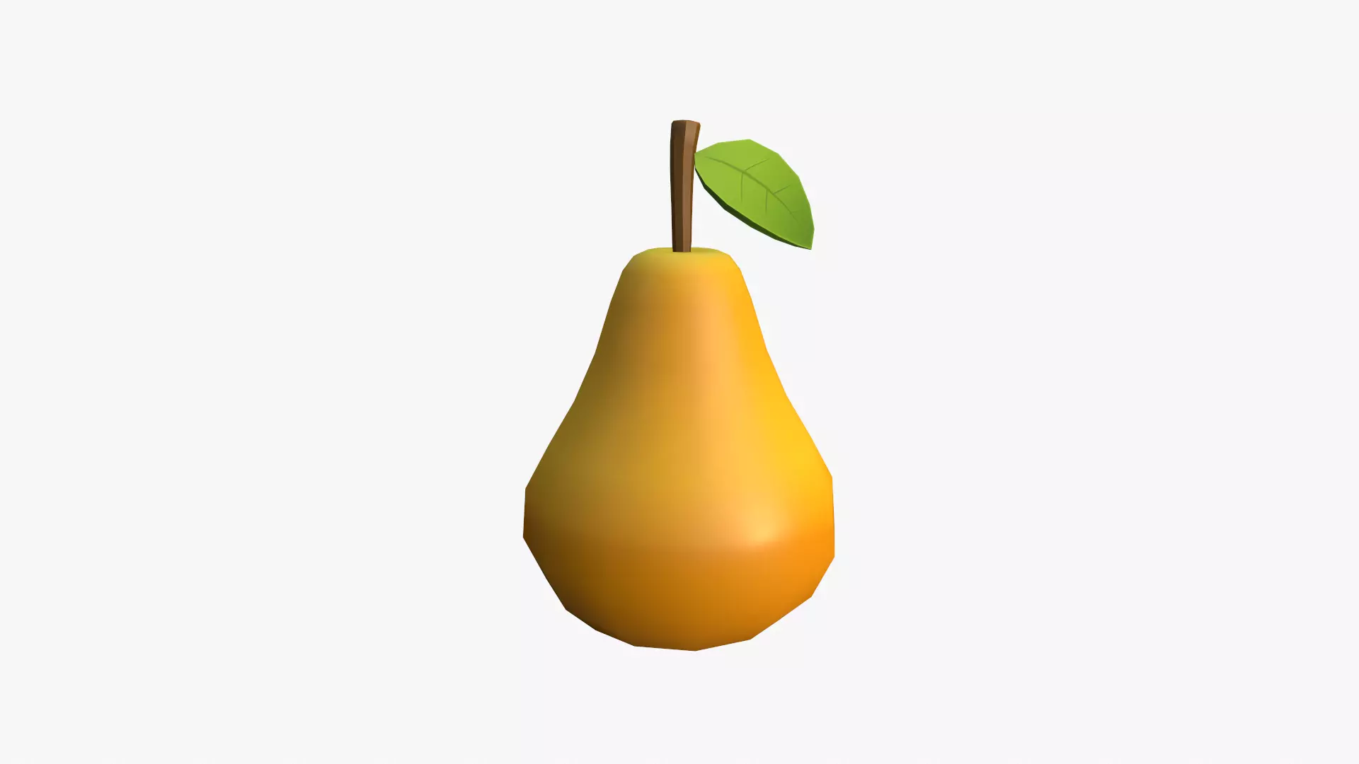 Cartoon Pear Low-poly 3D model_0