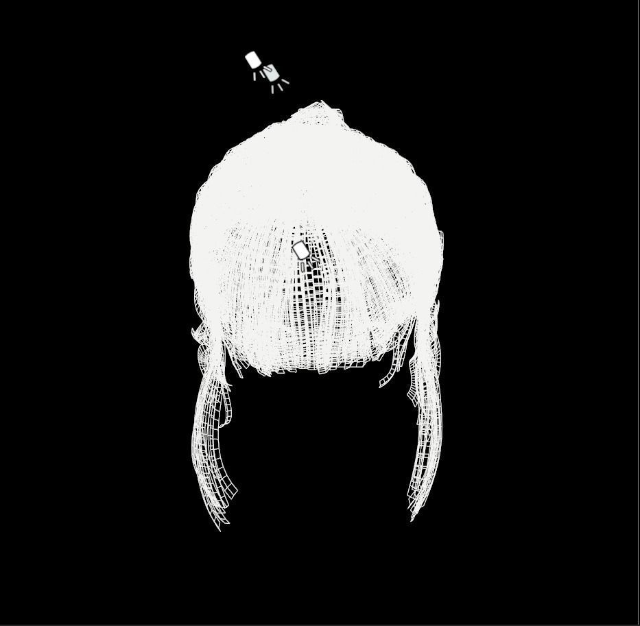 Game-Ready Hair  Low-poly 3D model_4