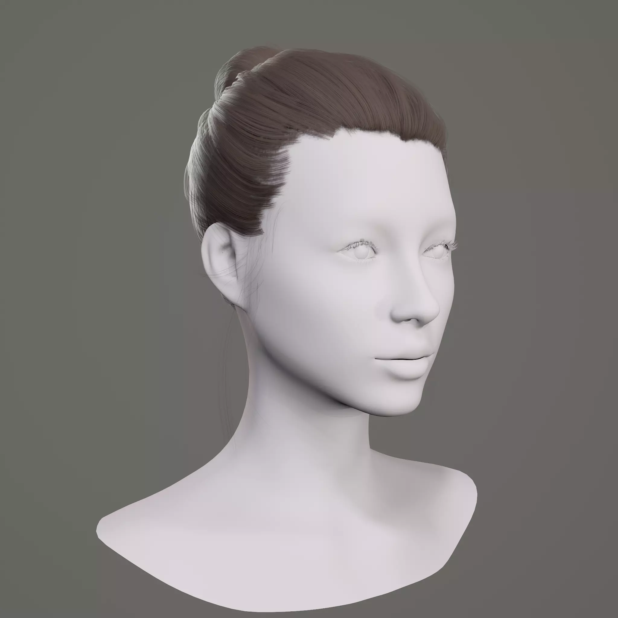 Game-Ready Hair  Low-poly 3D model_0