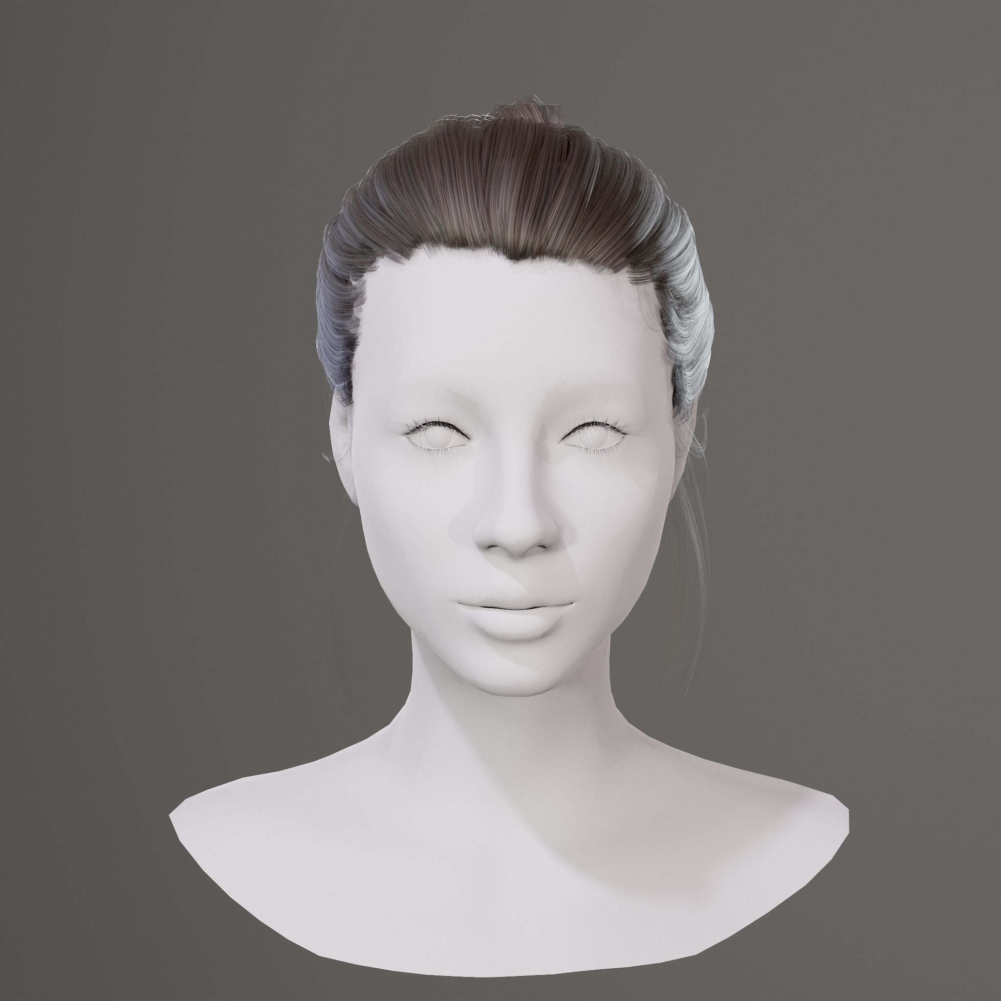 Game-Ready Hair  Low-poly 3D model_2
