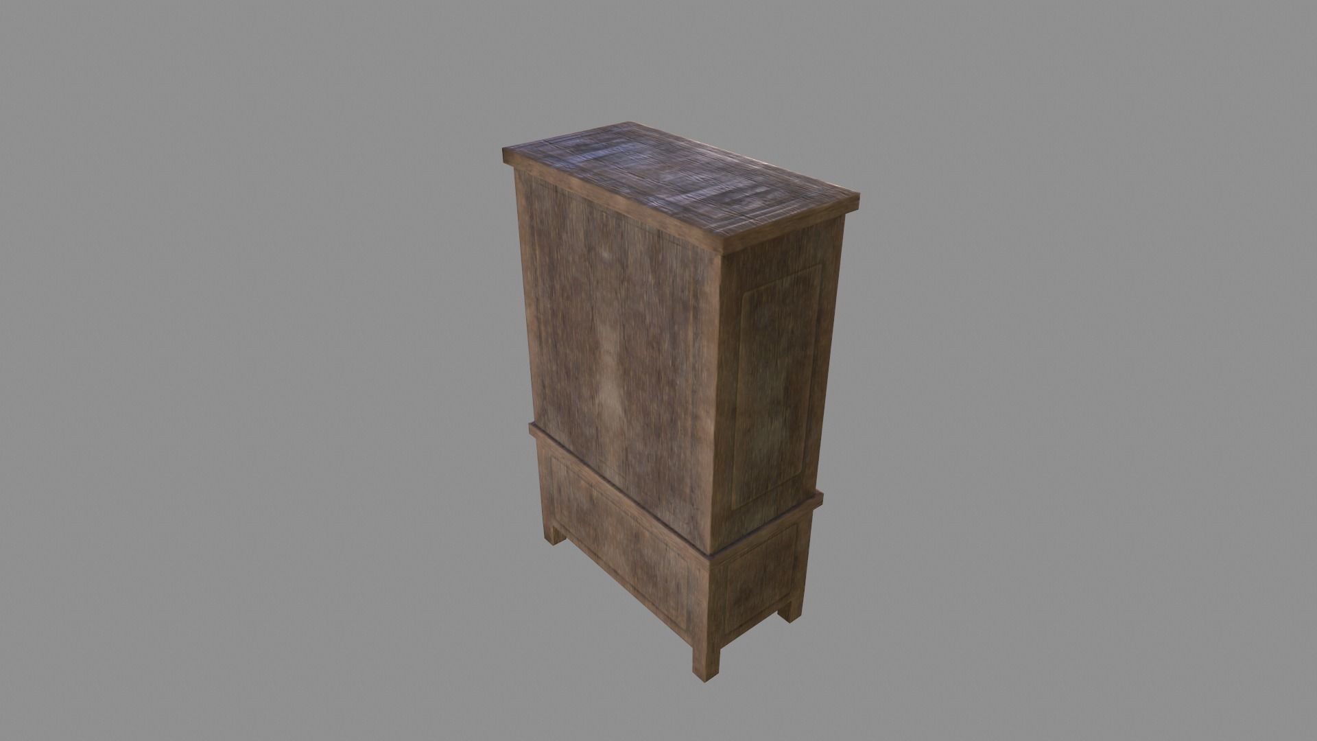 Old Cupboard Low-poly 3D model_5