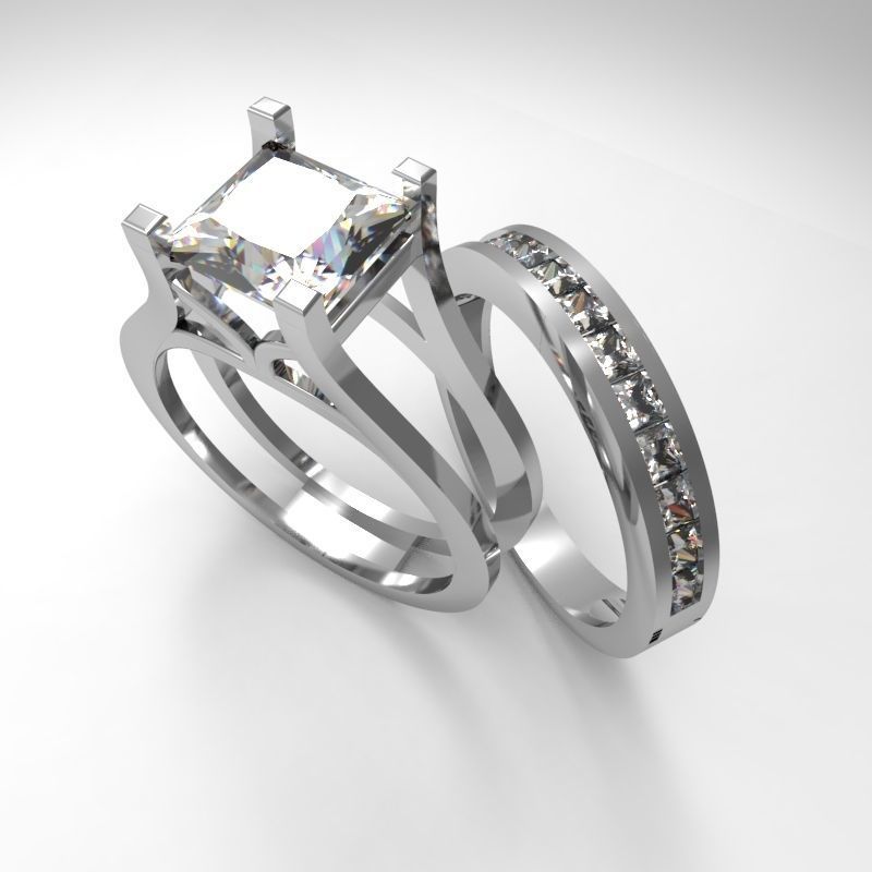 Fashion Diamond Ring For Women 3d Print Model 3D print model_2